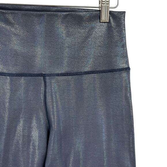 Offline by Aerie Hugger Shine Leggings Women's M Blue Metallic Y2K‎ Athleisure - Picture 2 of 8
